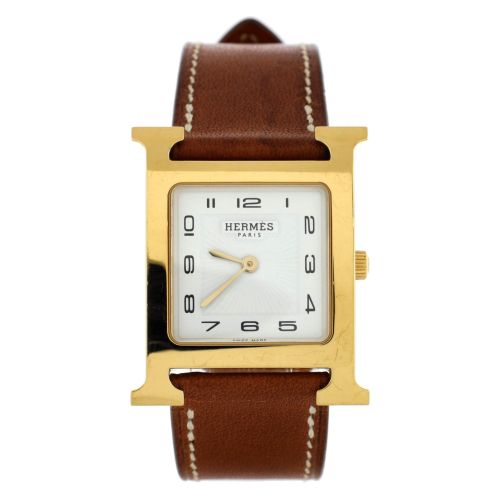 Heure H Quartz Watch Plated Metal and Leather 26