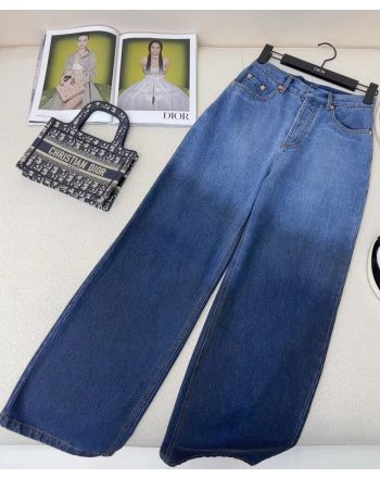 Christian Dior Women's Straight Jeans Dark Blue
